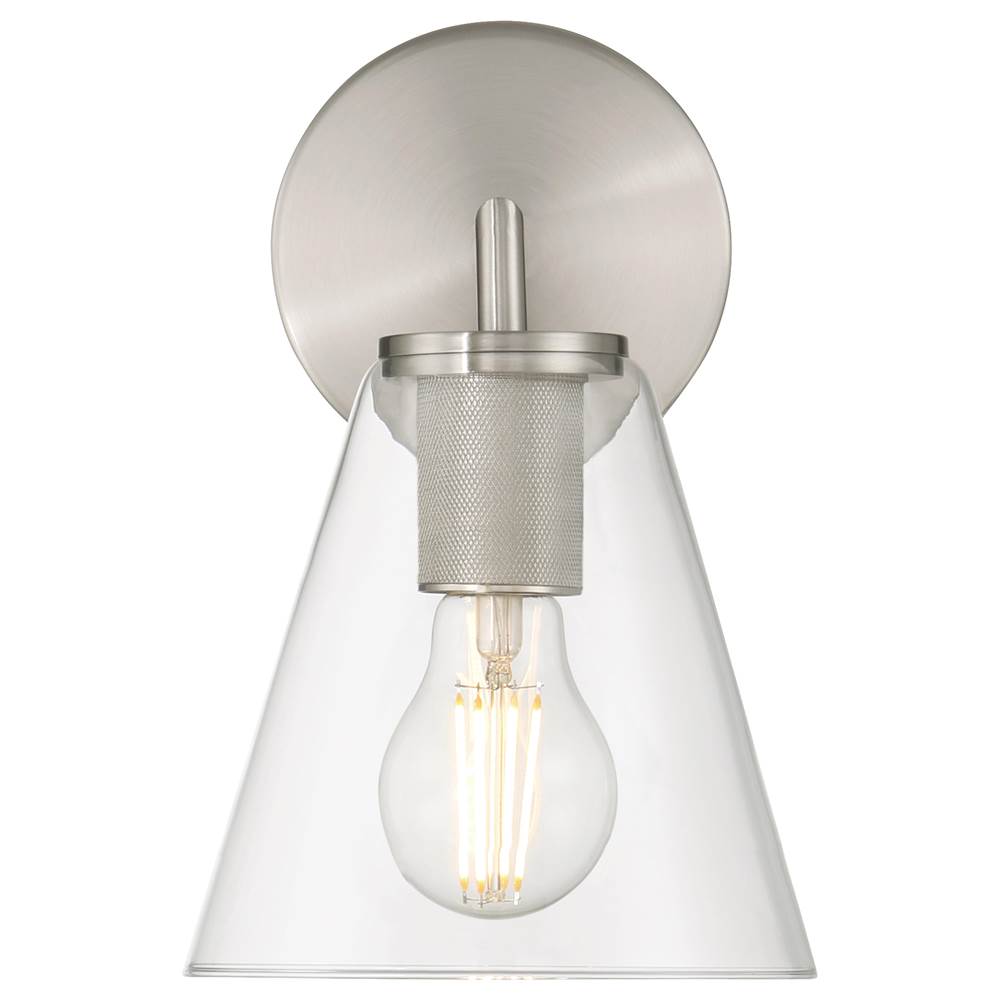 Access Lighting 62631-BS/CLR Brushed Steel 1 Light Wall Sconce Image 6