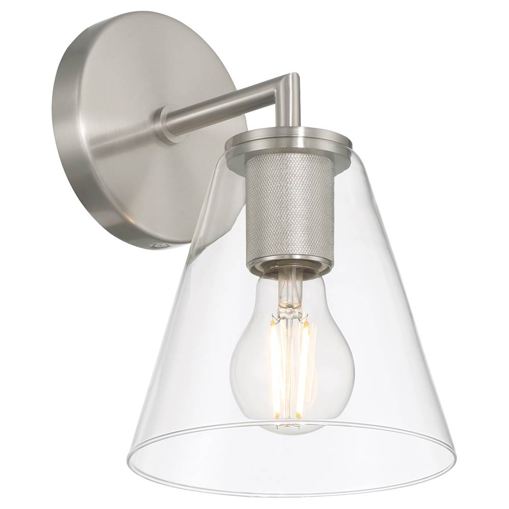 Access Lighting 62631-BS/CLR Brushed Steel 1 Light Wall Sconce Image 4