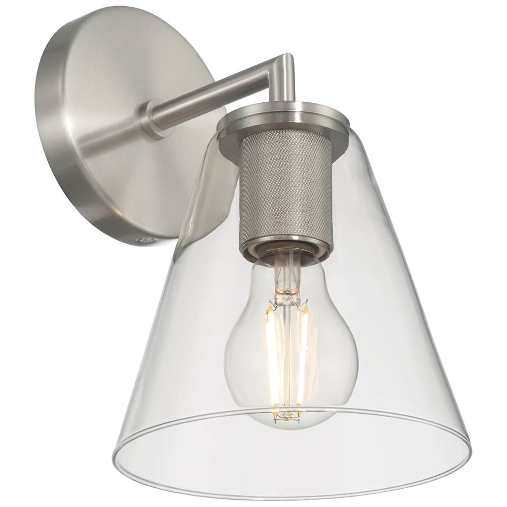 Access Lighting 62631-BS/CLR Brushed Steel 1 Light Wall Sconce Image 2