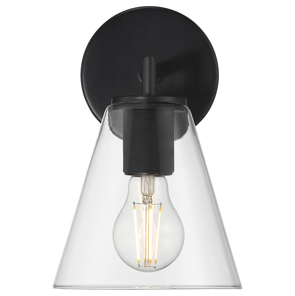 Access Lighting 62631-MBL/CLR Matte Black 1 Light Wall Sconce Image 7