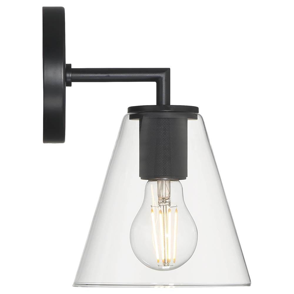 Access Lighting 62631-MBL/CLR Matte Black 1 Light Wall Sconce Image 6