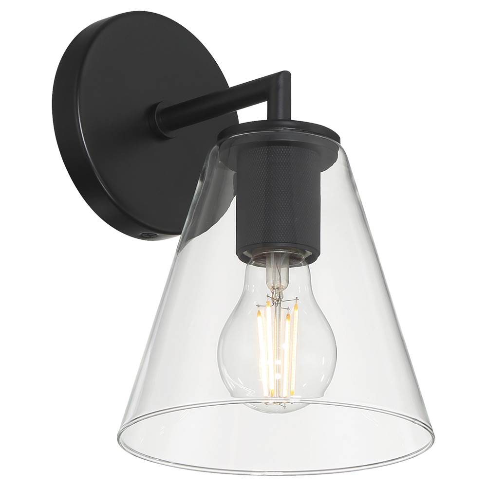 Access Lighting 62631-MBL/CLR Matte Black 1 Light Wall Sconce Image 5