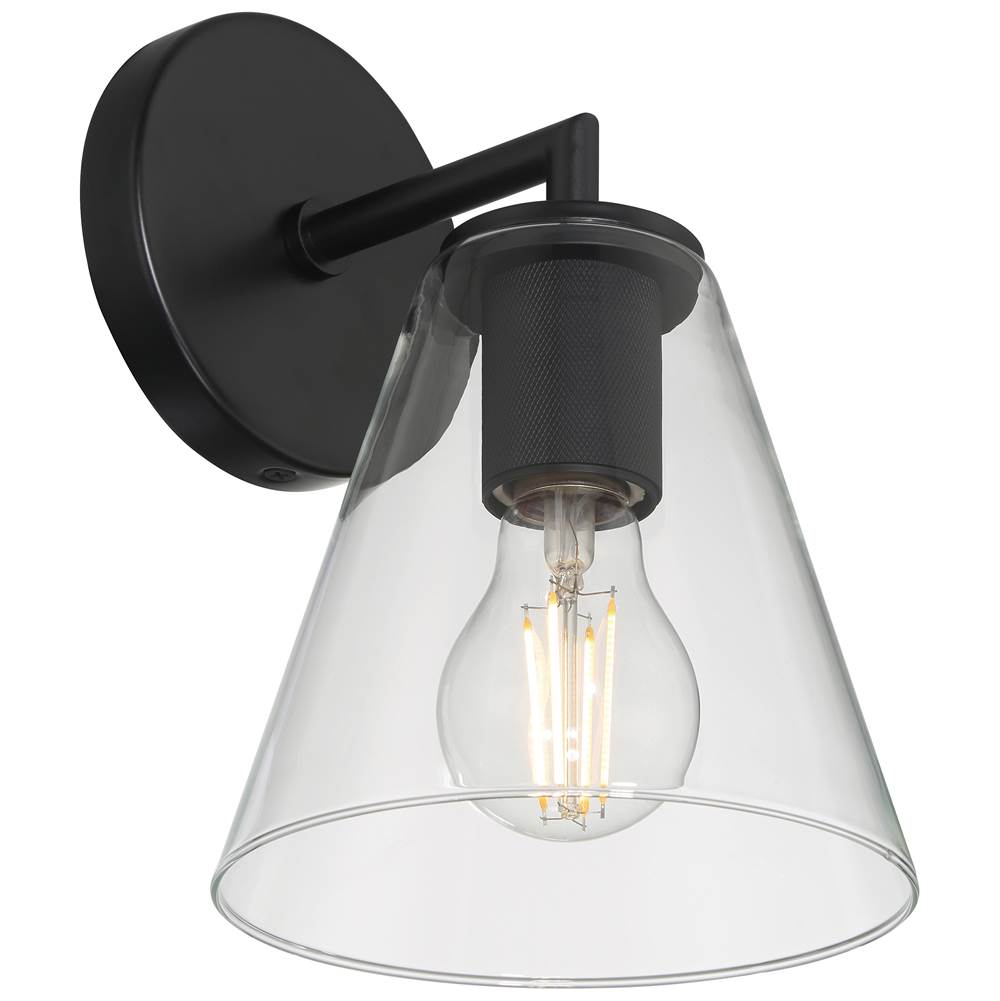 Access Lighting 62631-MBL/CLR Matte Black 1 Light Wall Sconce Image 3
