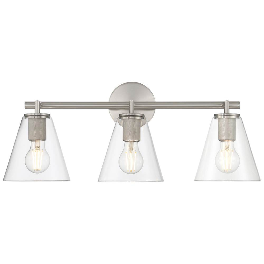 Access Lighting 62633-BS/CLR Brushed Steel 3 Light Vanity Image 6