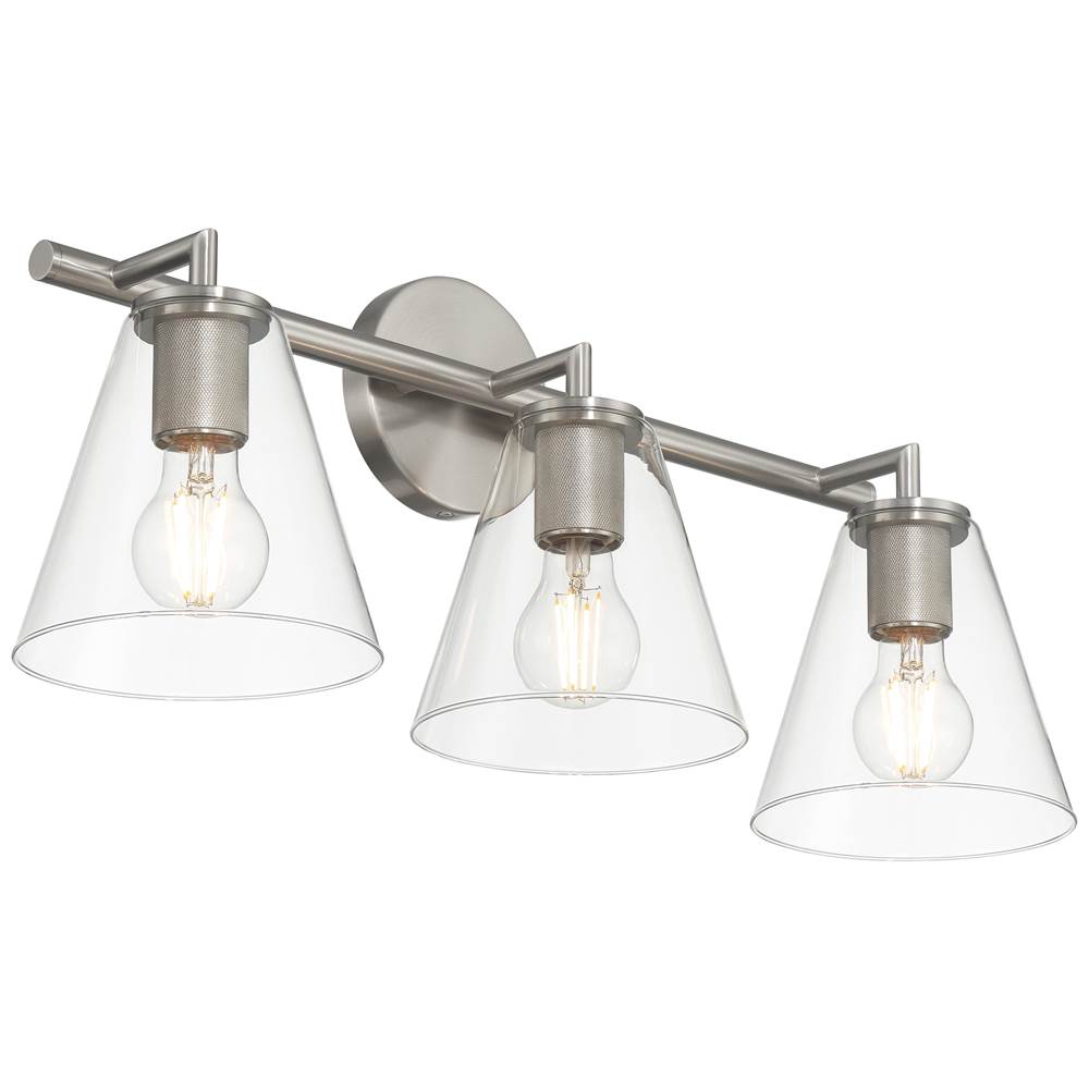 Access Lighting 62633-BS/CLR Brushed Steel 3 Light Vanity Image 4