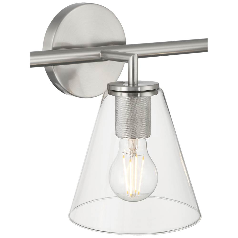 Access Lighting 62633-BS/CLR Brushed Steel 3 Light Vanity Image 3