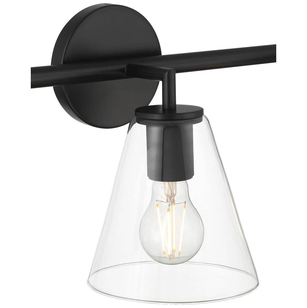 Access Lighting 62633-MBL/CLR Matte Black 3 Light Vanity Image 3