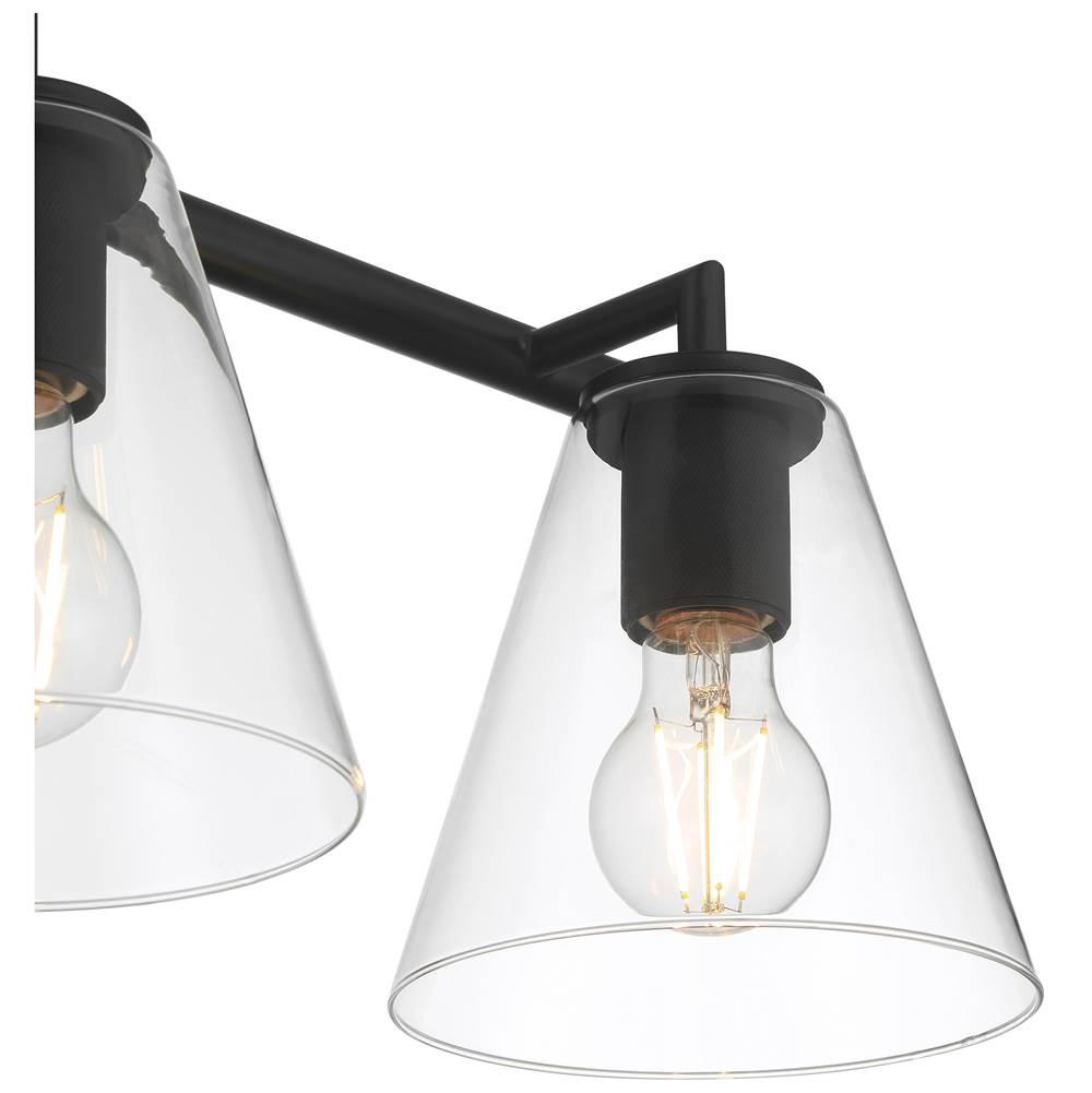 Access Lighting 62633-MBL/CLR Matte Black 3 Light Vanity Image 2