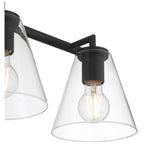 Access Lighting 62633-MBL/CLR Matte Black 3 Light Vanity Image 2