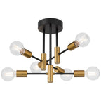 Access Lighting 63040-BWA Black,Antique Brushed Brass 6 Adjustable Light Semi Flush Image 4