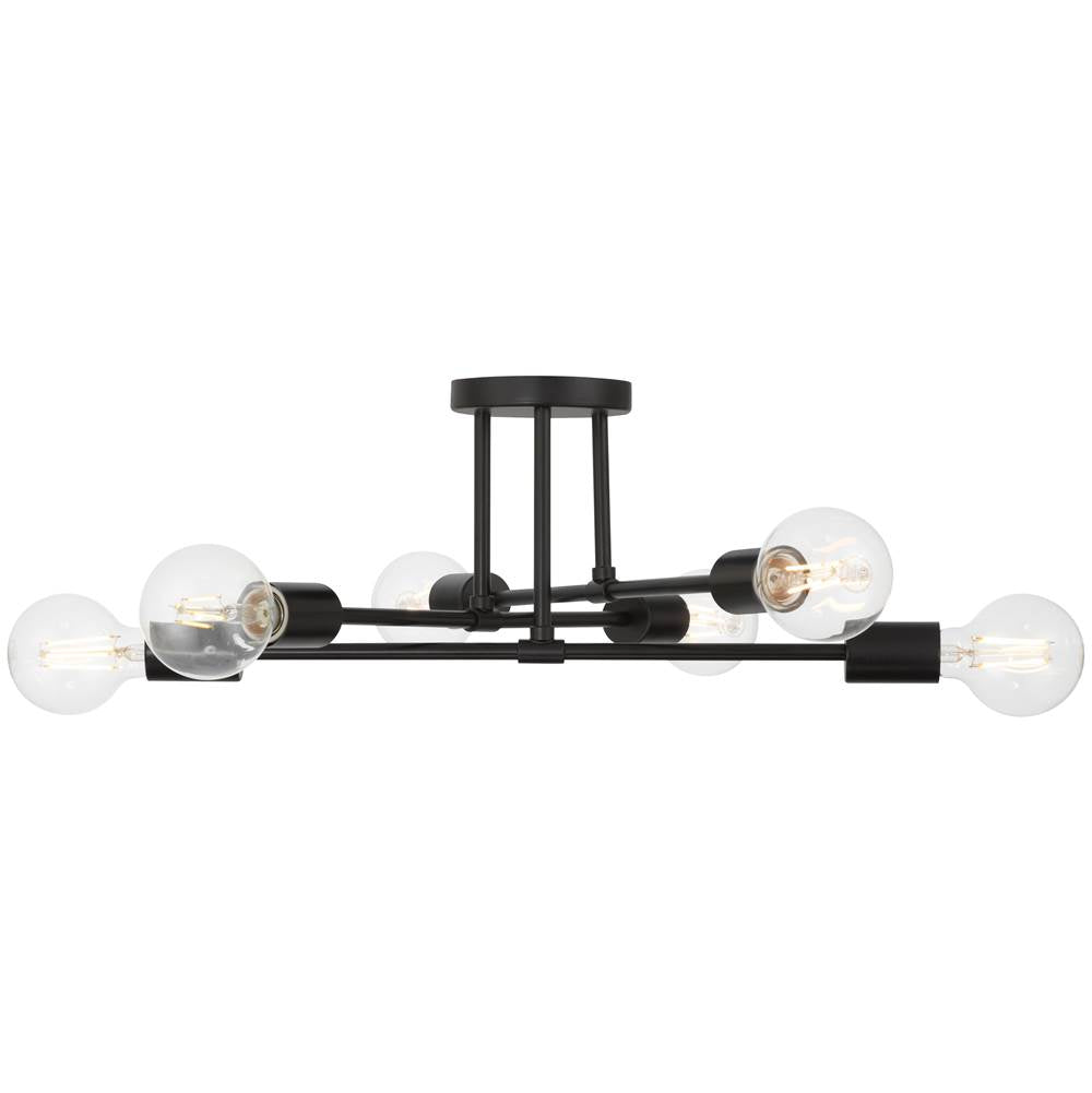 Access Lighting 63042-MBL Matte Black 6 Light Semi Flush Image 8