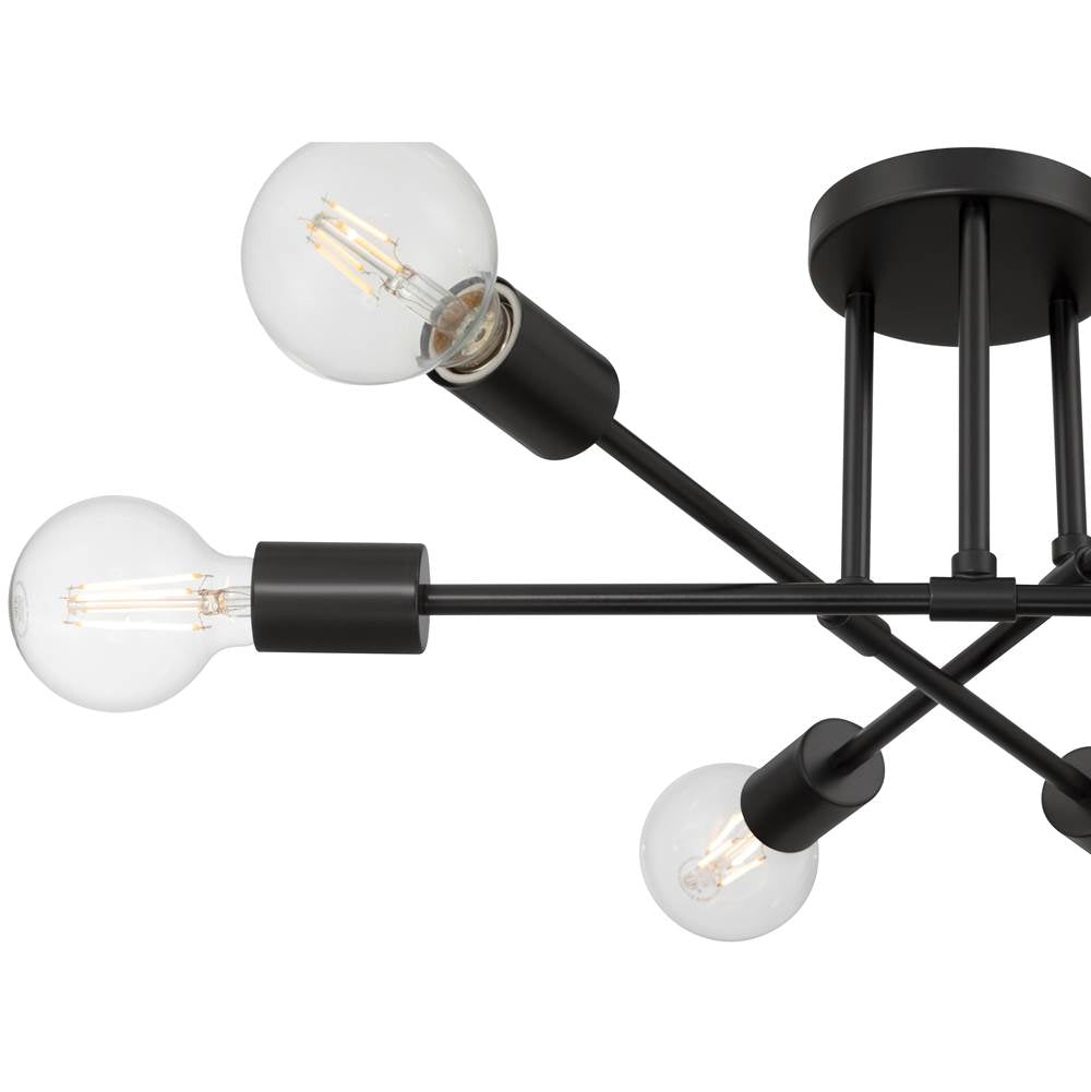Access Lighting 63042-MBL Matte Black 6 Light Semi Flush Image 6