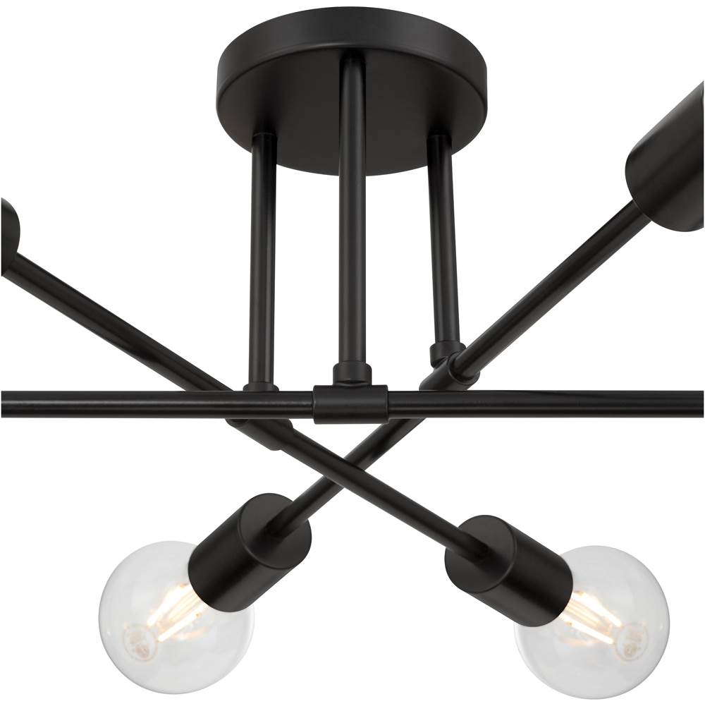 Access Lighting 63042-MBL Matte Black 6 Light Semi Flush Image 5