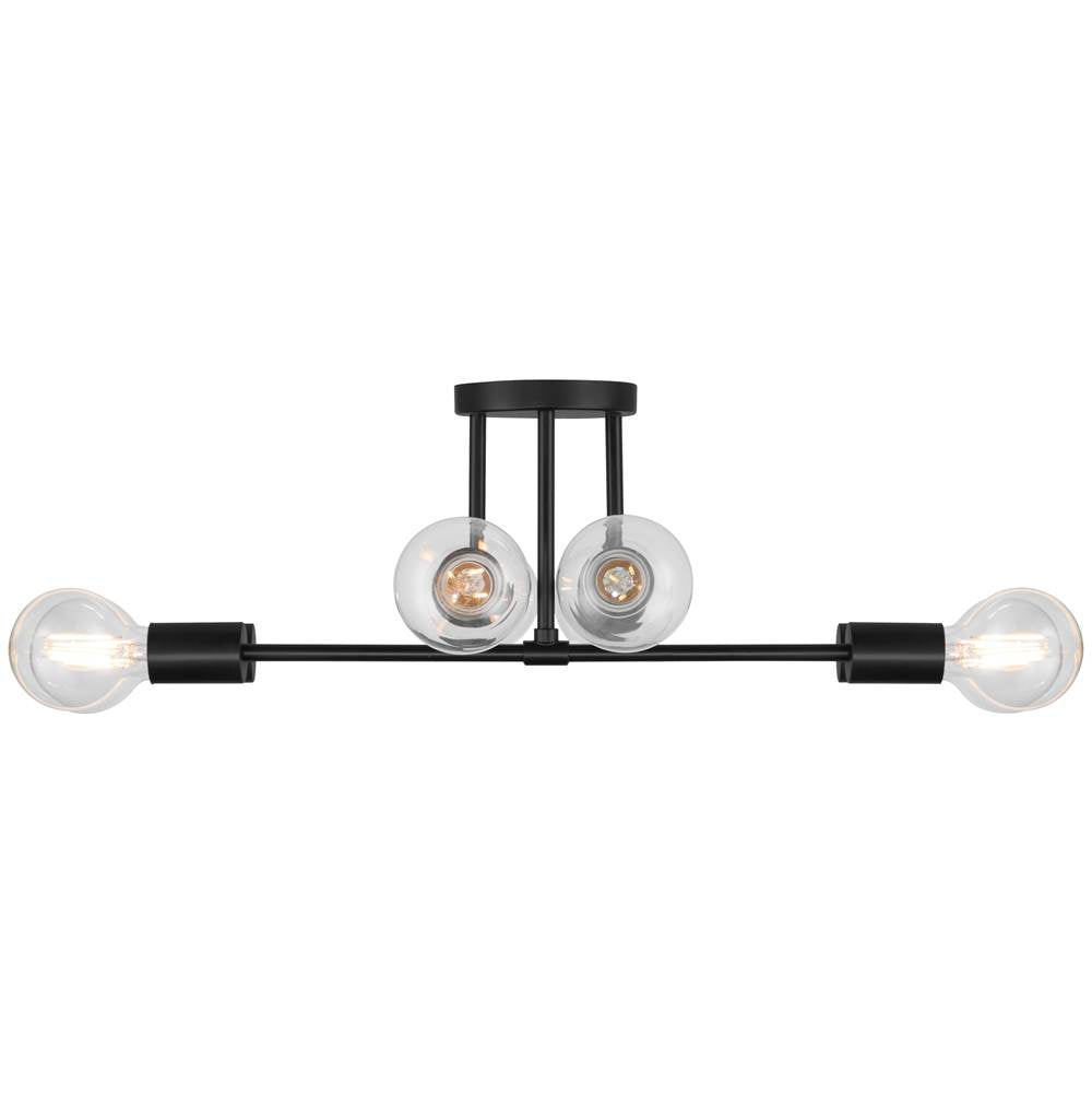 Access Lighting 63044-MBL Matte Black 8 Light Semi Flush Image 6