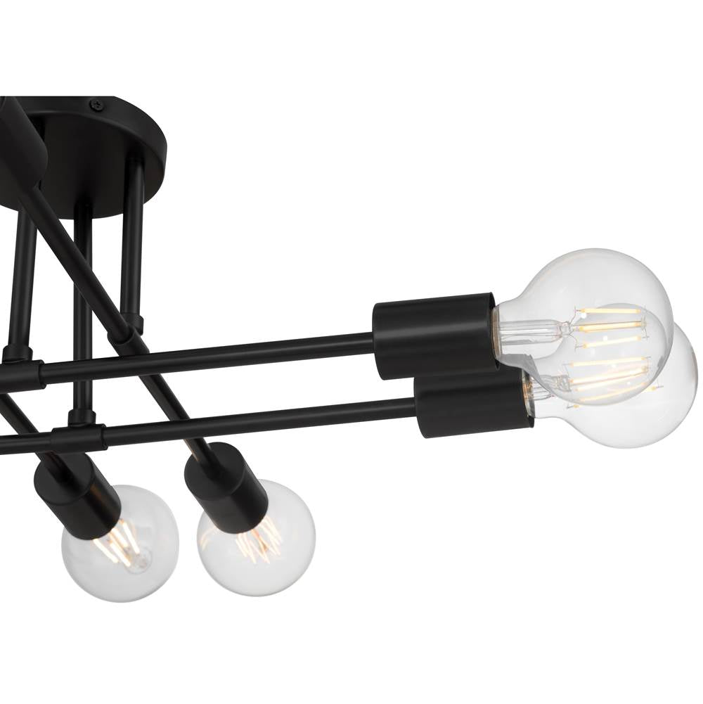 Access Lighting 63044-MBL Matte Black 8 Light Semi Flush Image 3