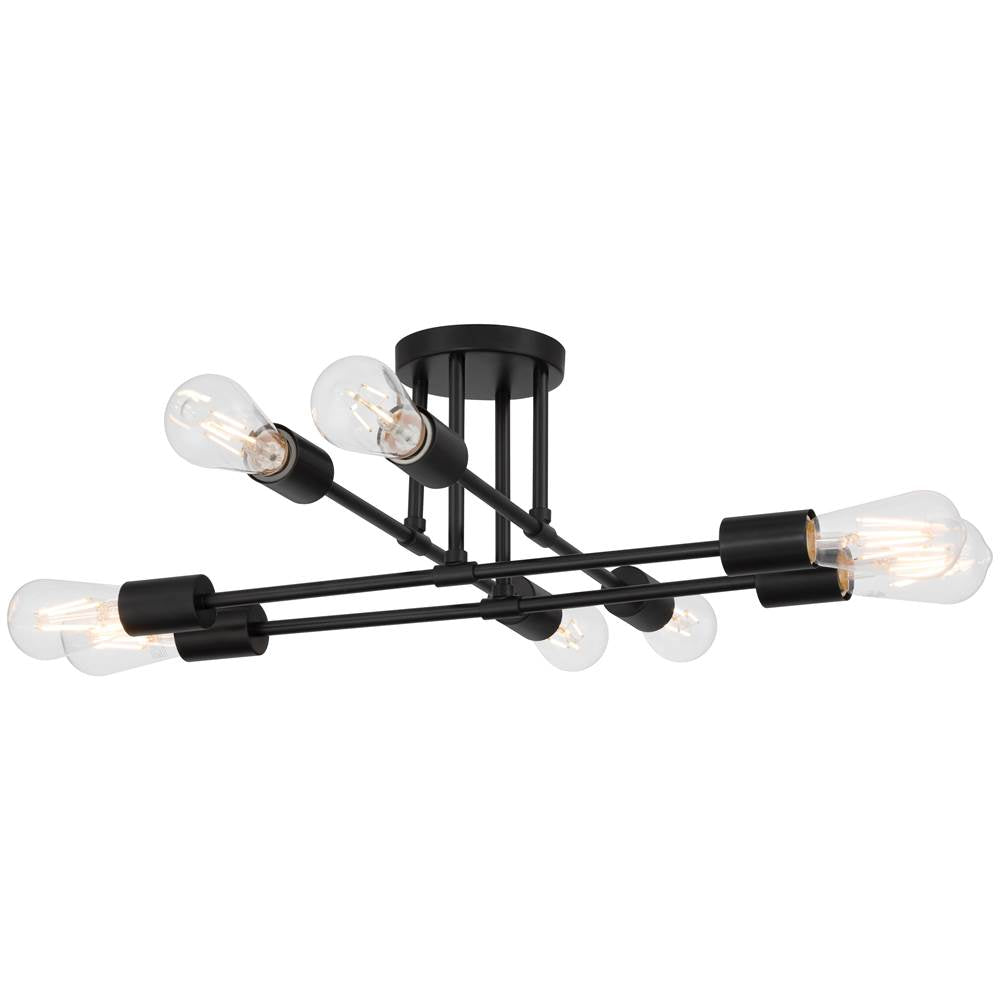 Access Lighting 63044-MBL Matte Black 8 Light Semi Flush Image 2