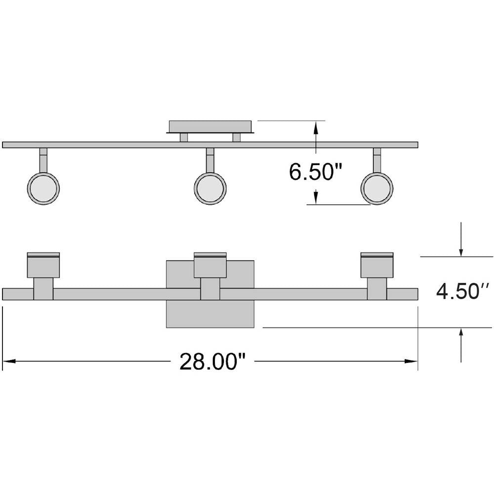 Access Lighting 63073LEDDLP-BS Brushed Steel 3 Light Adjustable Led Track Image 2