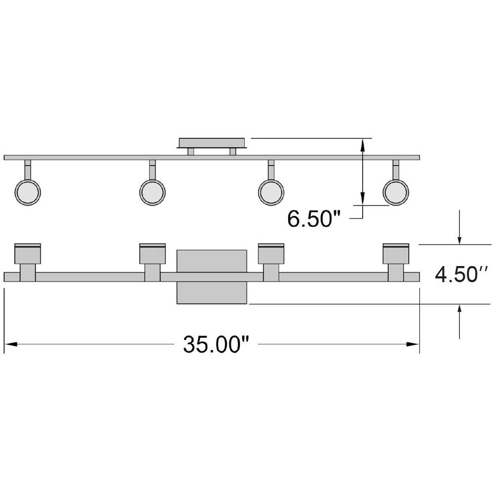 Access Lighting 63074LEDDLP-MBL Matte Black 4 Light Adjustable Led Track Image 3
