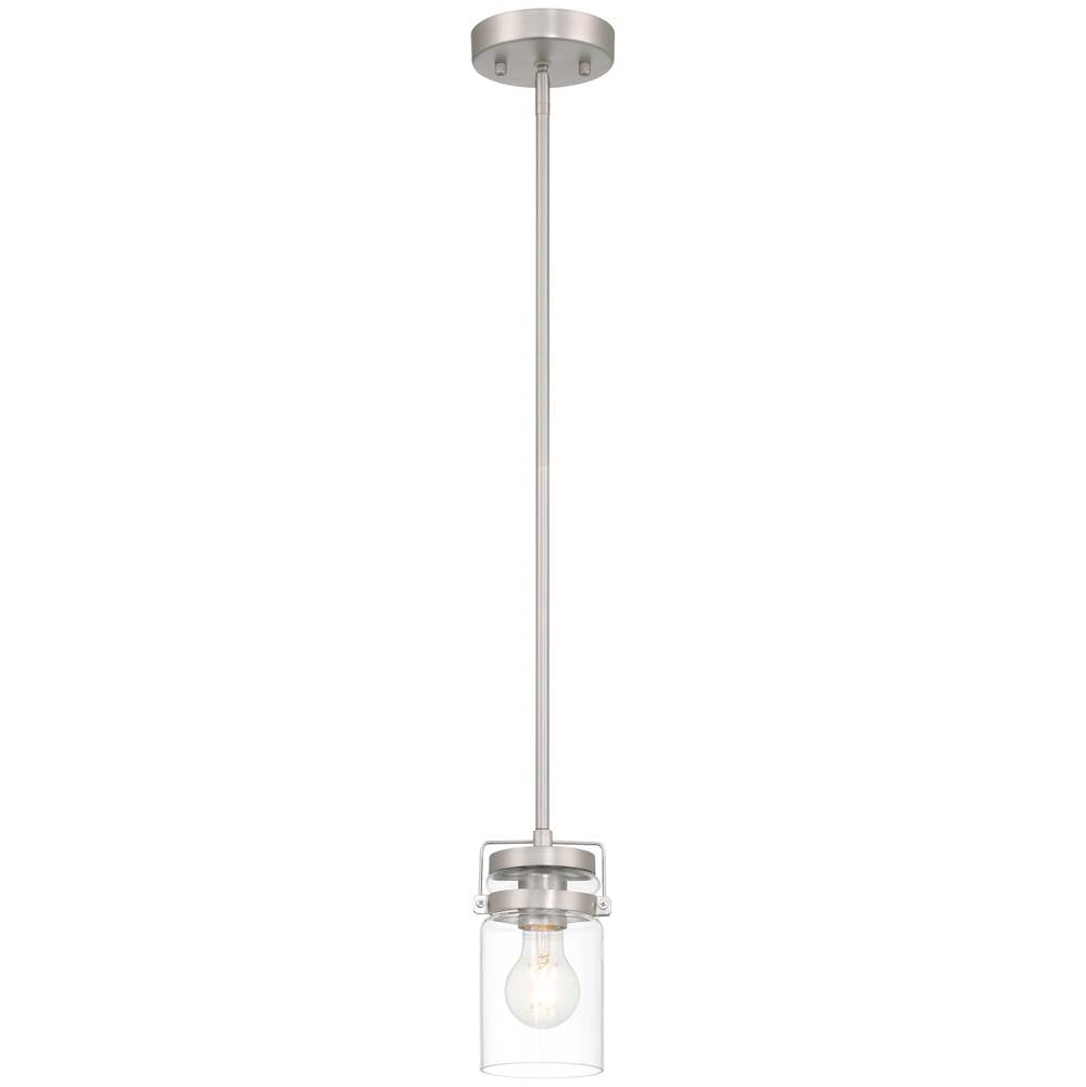 Access Lighting 63080-BS/CLR Brushed Steel 1 Light Pendant Image 1