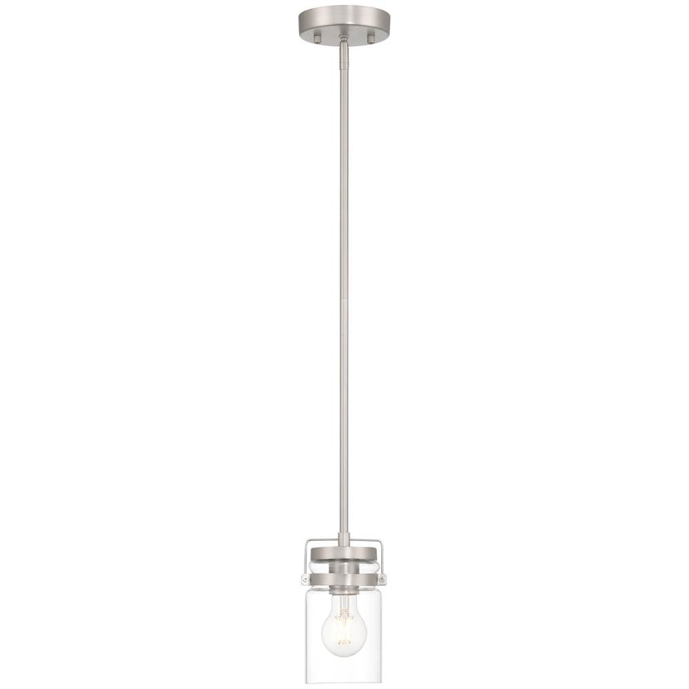 Access Lighting 63080-BS/CLR Brushed Steel 1 Light Pendant Image 4