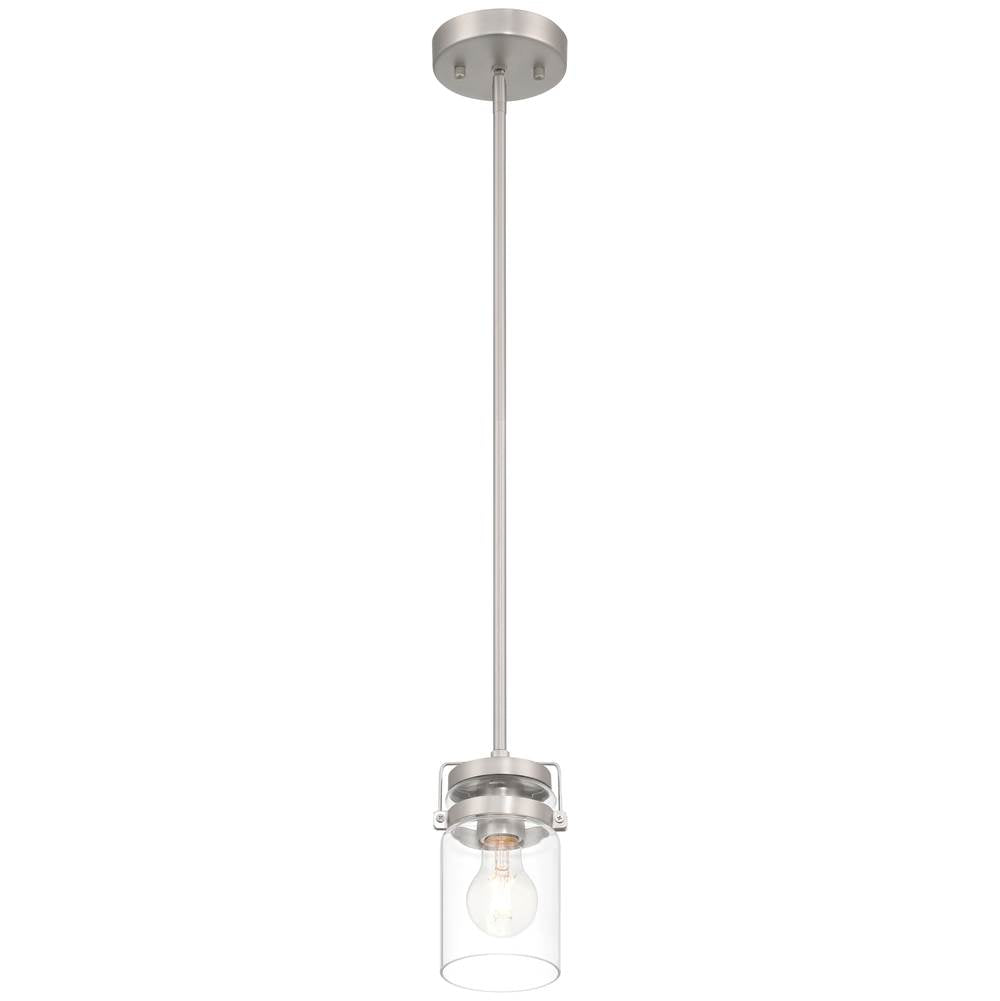 Access Lighting 63080-BS/CLR Brushed Steel 1 Light Pendant Image 5