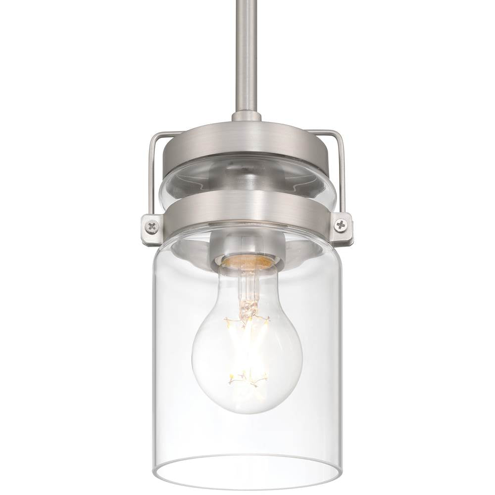 Access Lighting 63080-BS/CLR Brushed Steel 1 Light Pendant Image 6