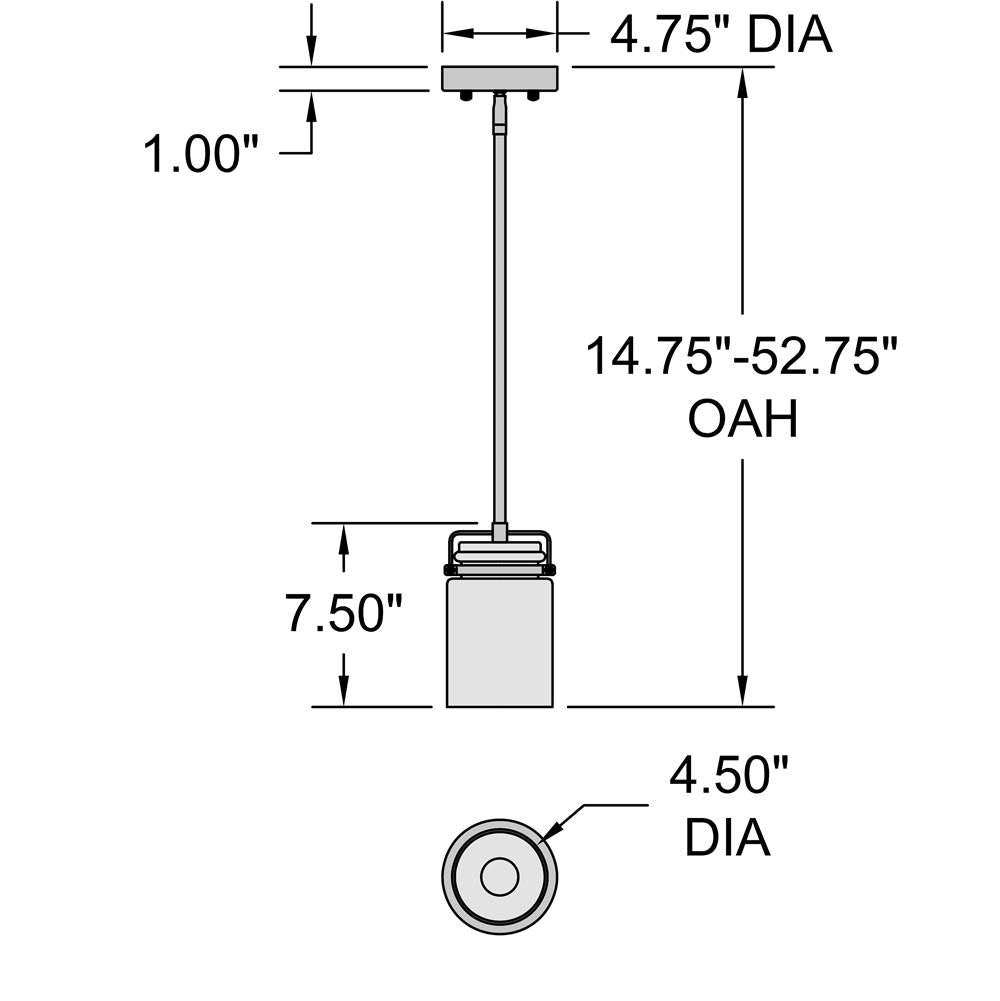 Access Lighting 63080-BS/CLR Brushed Steel 1 Light Pendant Image 2