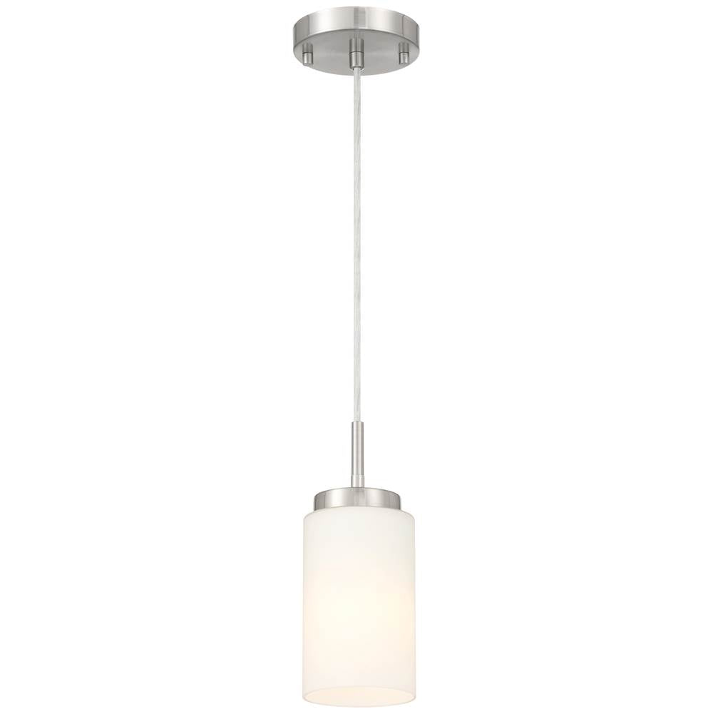 Access Lighting 63082-BS/OPL Brushed Steel 1 Light Pendant Image 1
