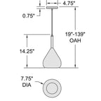Access Lighting 63088-CH/CFR Chrome Pendant Image 3