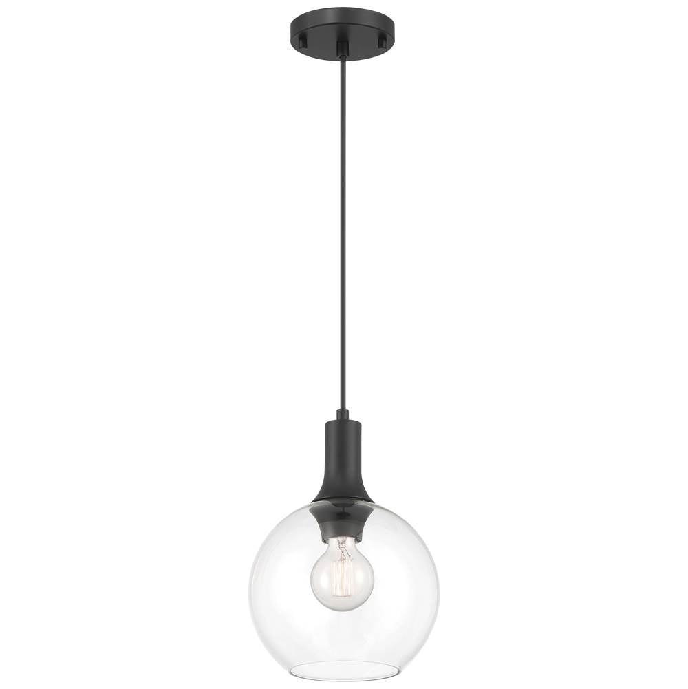 Access Lighting 63090-MBL/CLR Matte Black 1 Light Pendant Image 1