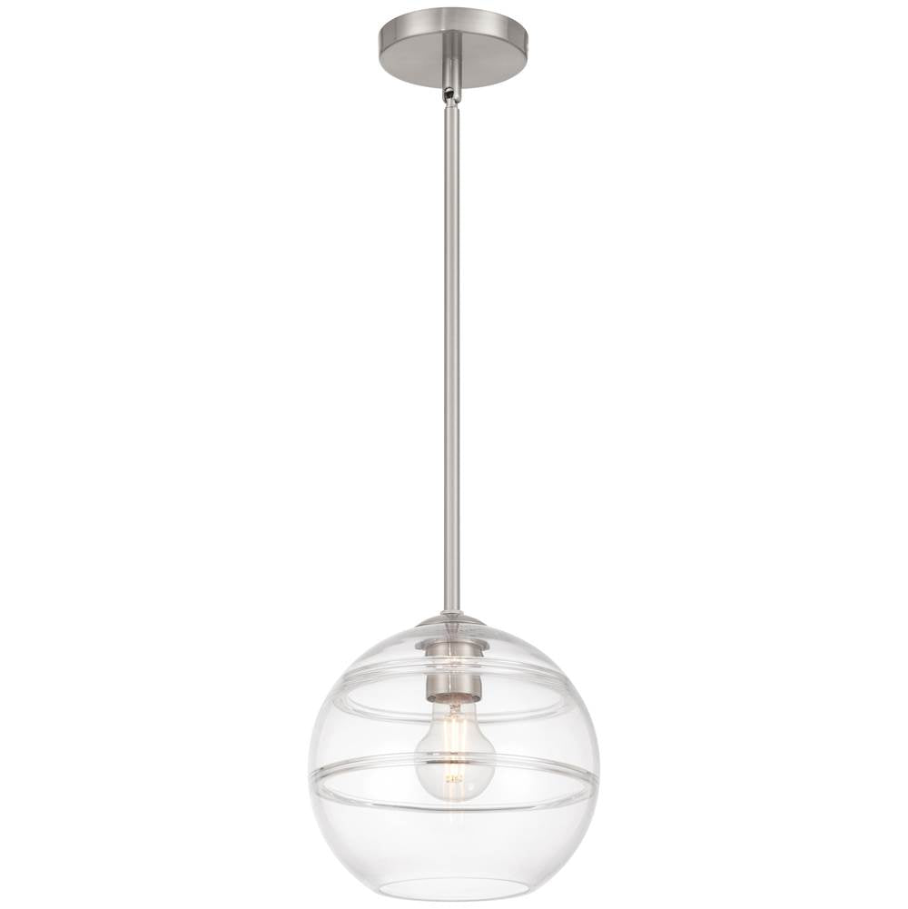 Access Lighting 63092-BS/CRB Brushed Steel 1 Light Pendant Image 1