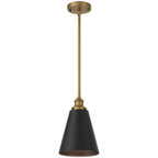 Access Lighting 63098-ABB/BLK Antique Brushed Brass 1 Light Pendant Image 1