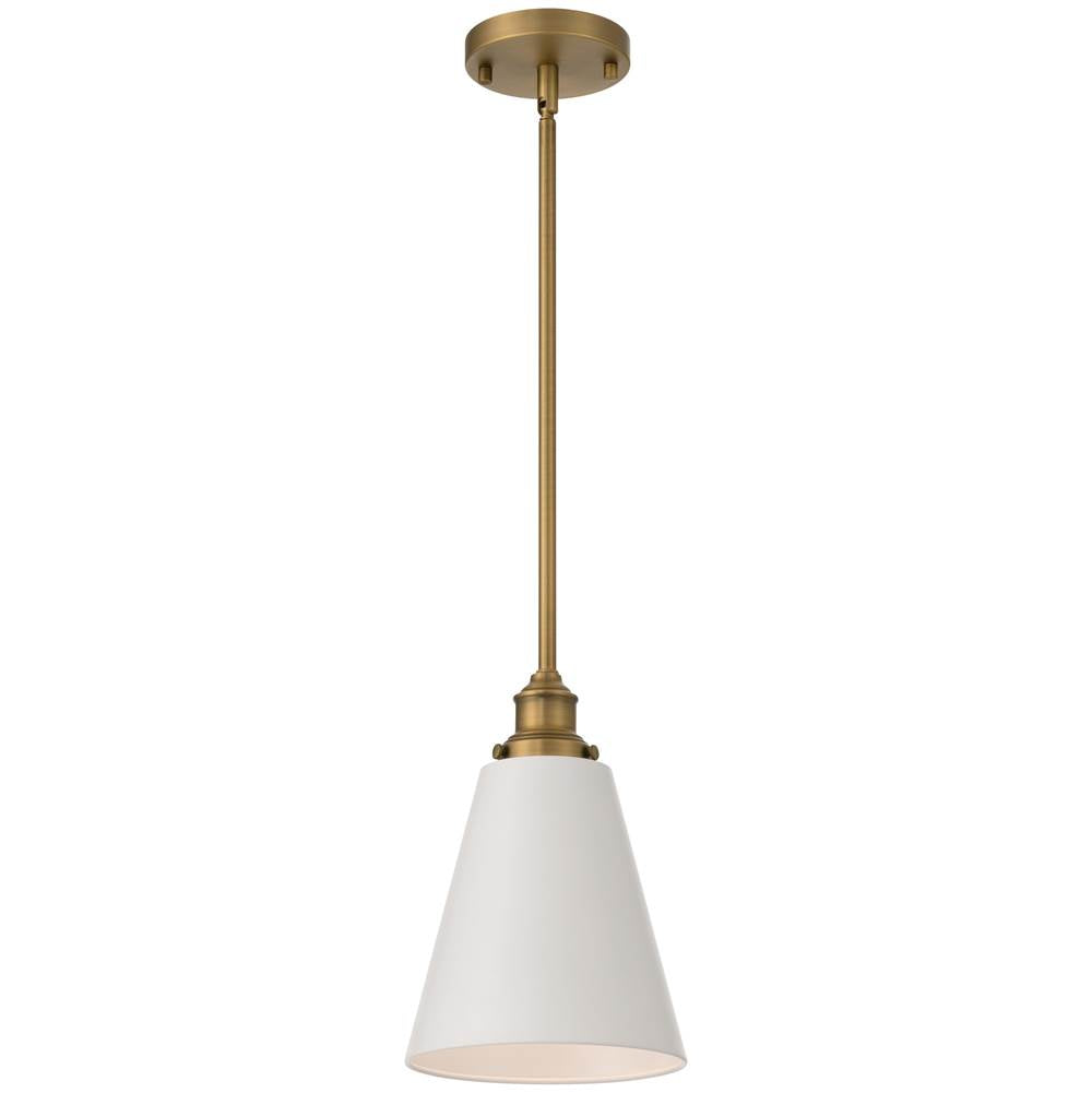Access Lighting 63098-ABB/WHT Antique Brushed Brass 1 Light Pendant Image 1