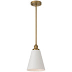 Access Lighting 63098-ABB/WHT Antique Brushed Brass 1 Light Pendant Image 1