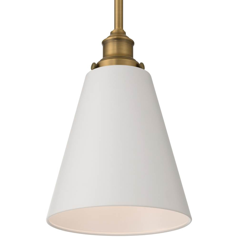 Access Lighting 63098-ABB/WHT Antique Brushed Brass 1 Light Pendant Image 3