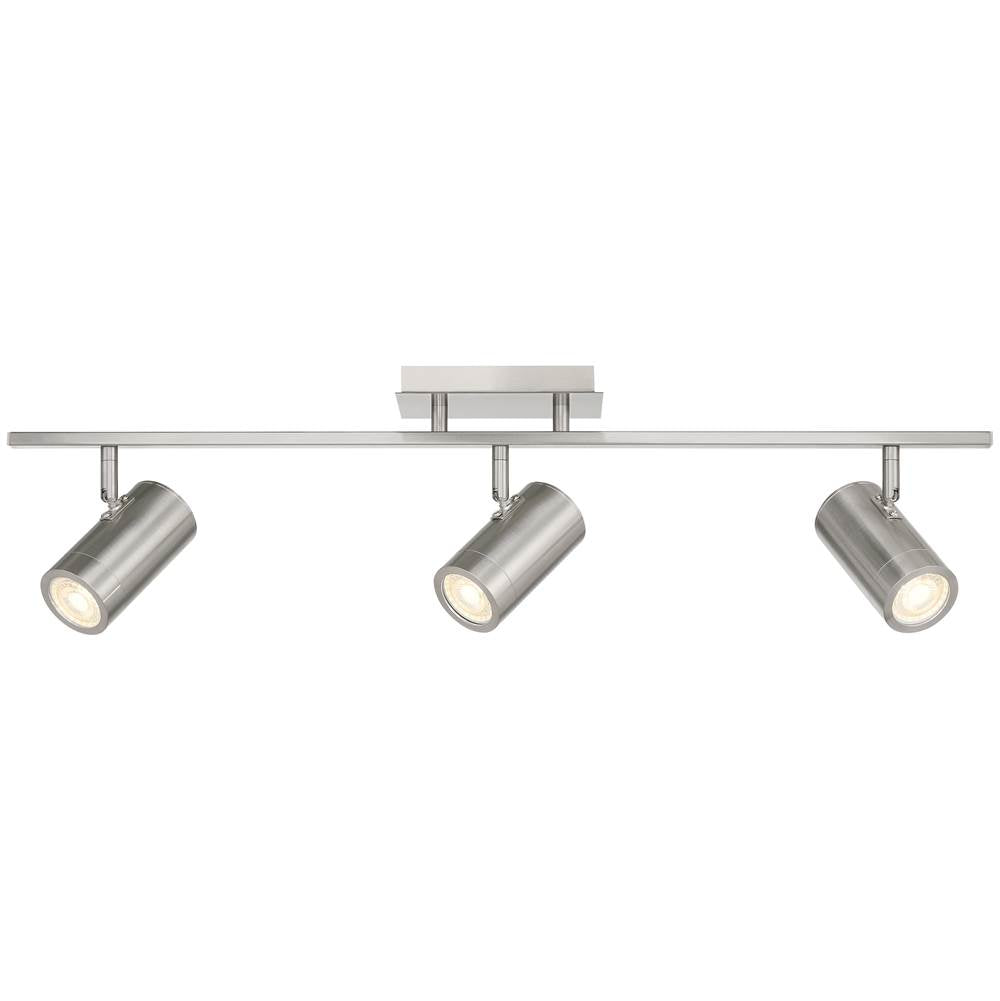 Access Lighting 63103LEDDLP-BS Brushed Steel 3 Light Adjustable Led Track Image 1