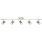 Access Lighting 63105LEDDLP-BS Brushed Steel 5 Light Adjustable Led Track Image 1