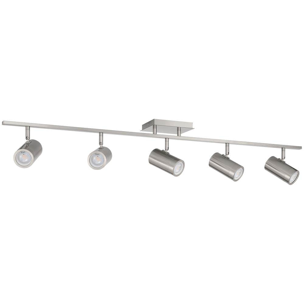 Access Lighting 63105LEDDLP-BS Brushed Steel 5 Light Adjustable Led Track Image 3