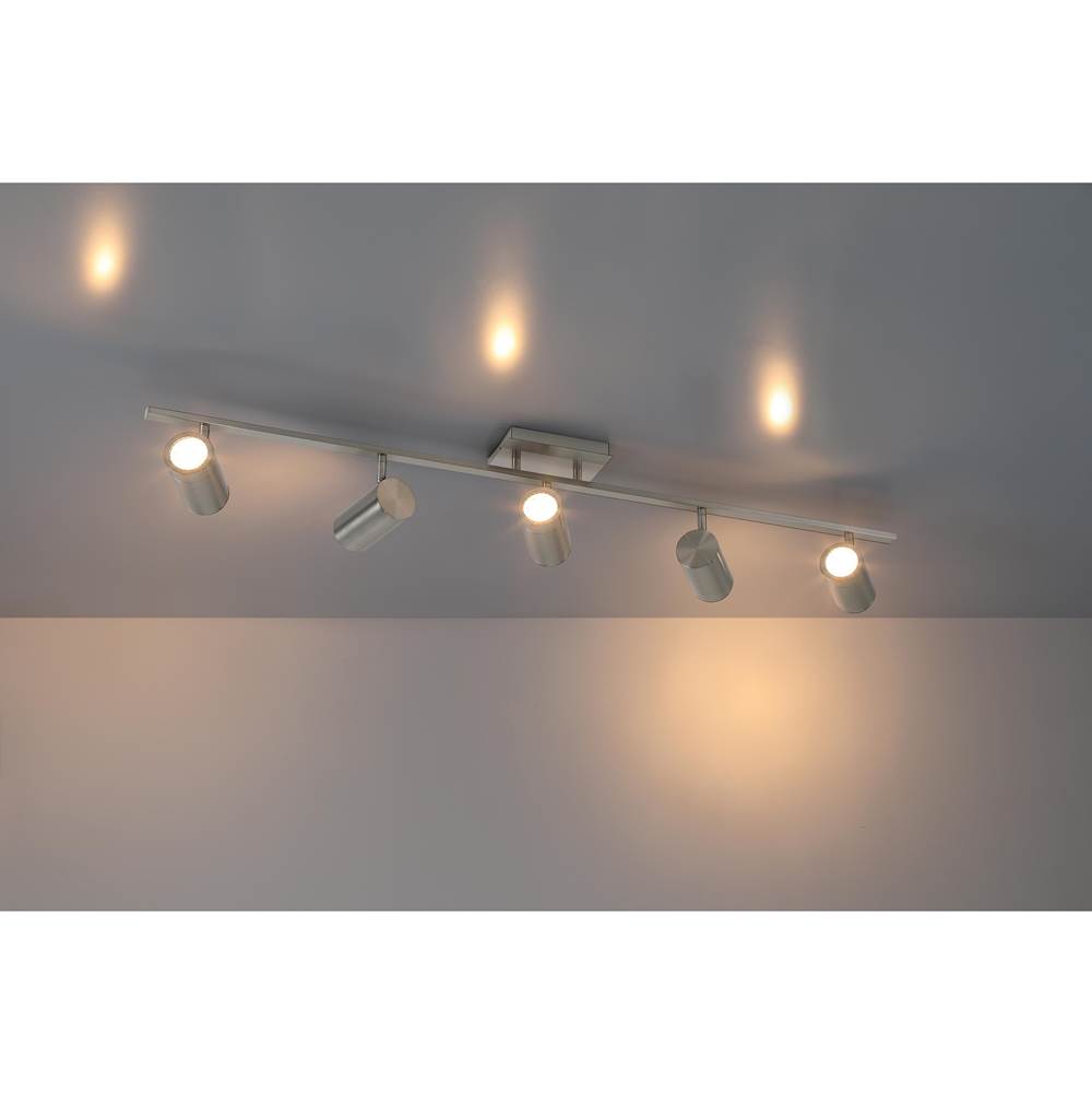 Access Lighting 63105LEDDLP-BS Brushed Steel 5 Light Adjustable Led Track Image 2