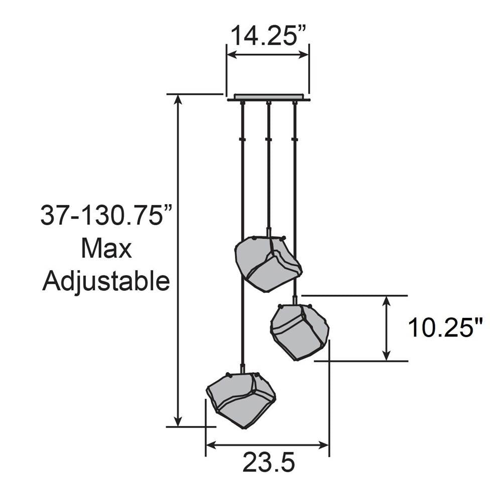 Access Lighting 63127LEDDLP-MSS/CLR Mirrored Stainless Steel 3 Light Led Pendant Image 2