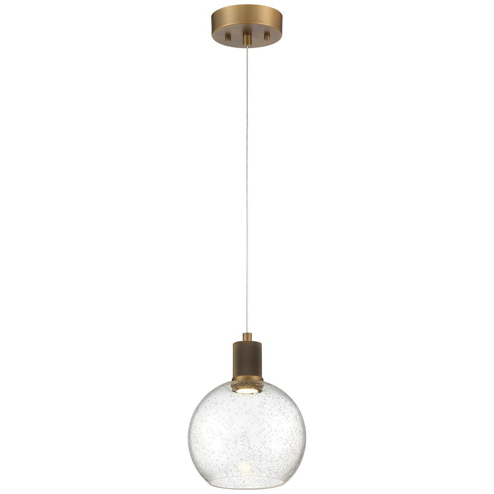 Access Lighting 63142LEDD-ABB/SDG Antiqued Brushed Brass Burgundy Led Pendant Image 1