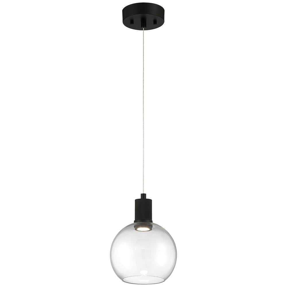 Access Lighting 63142LEDD-MBL/CLR Matte Black Burgundy Led Pendant Image 1