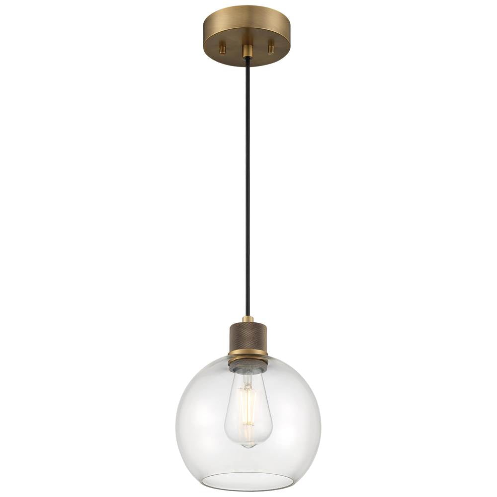 Access Lighting 63142LEDDLP-ABB/CLR Antiqued Brushed Brass Burgundy Led Pendant Image 1