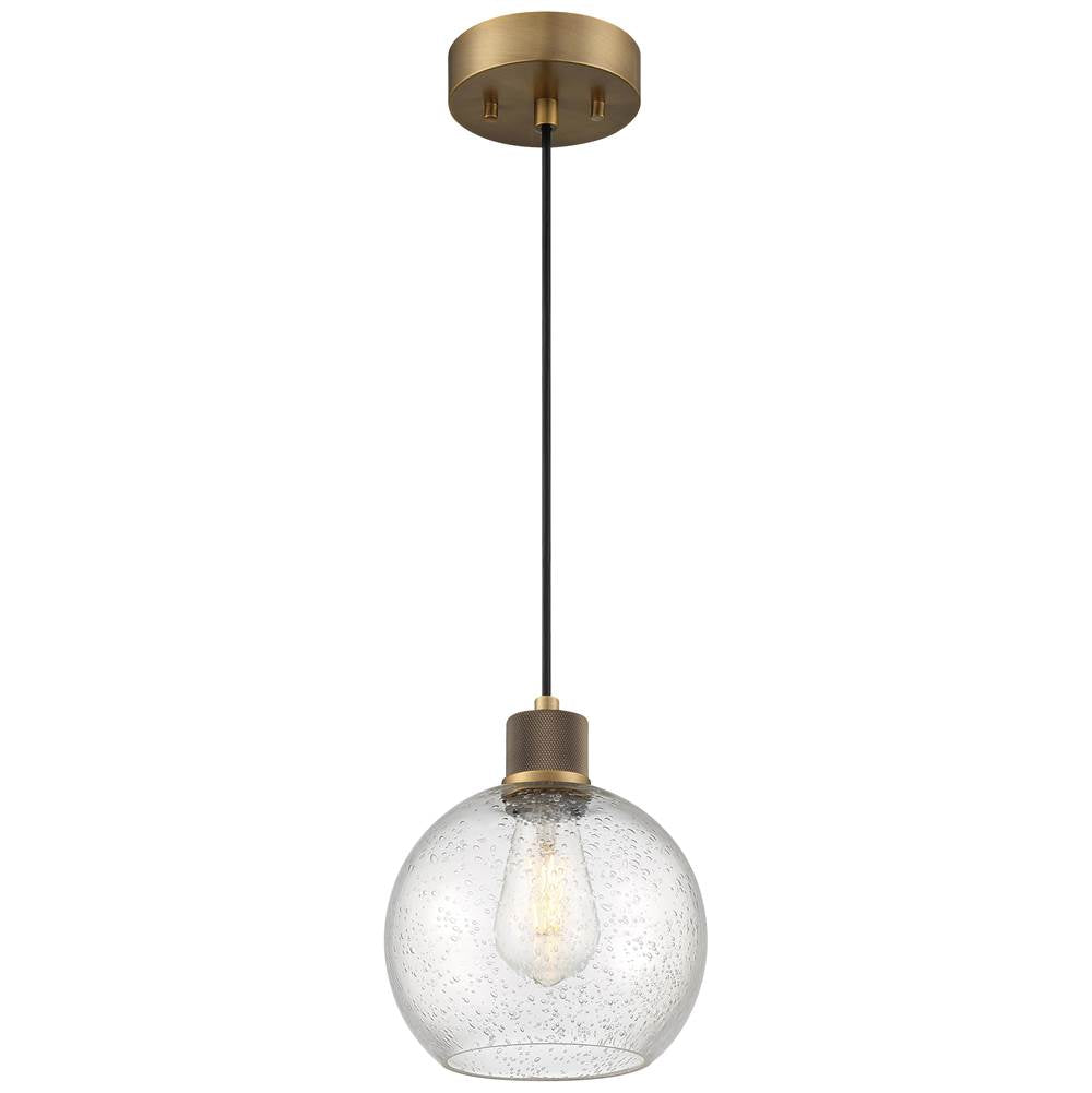 Access Lighting 63142LEDDLP-ABB/SDG Antiqued Brushed Brass Burgundy Led Pendant Image 1
