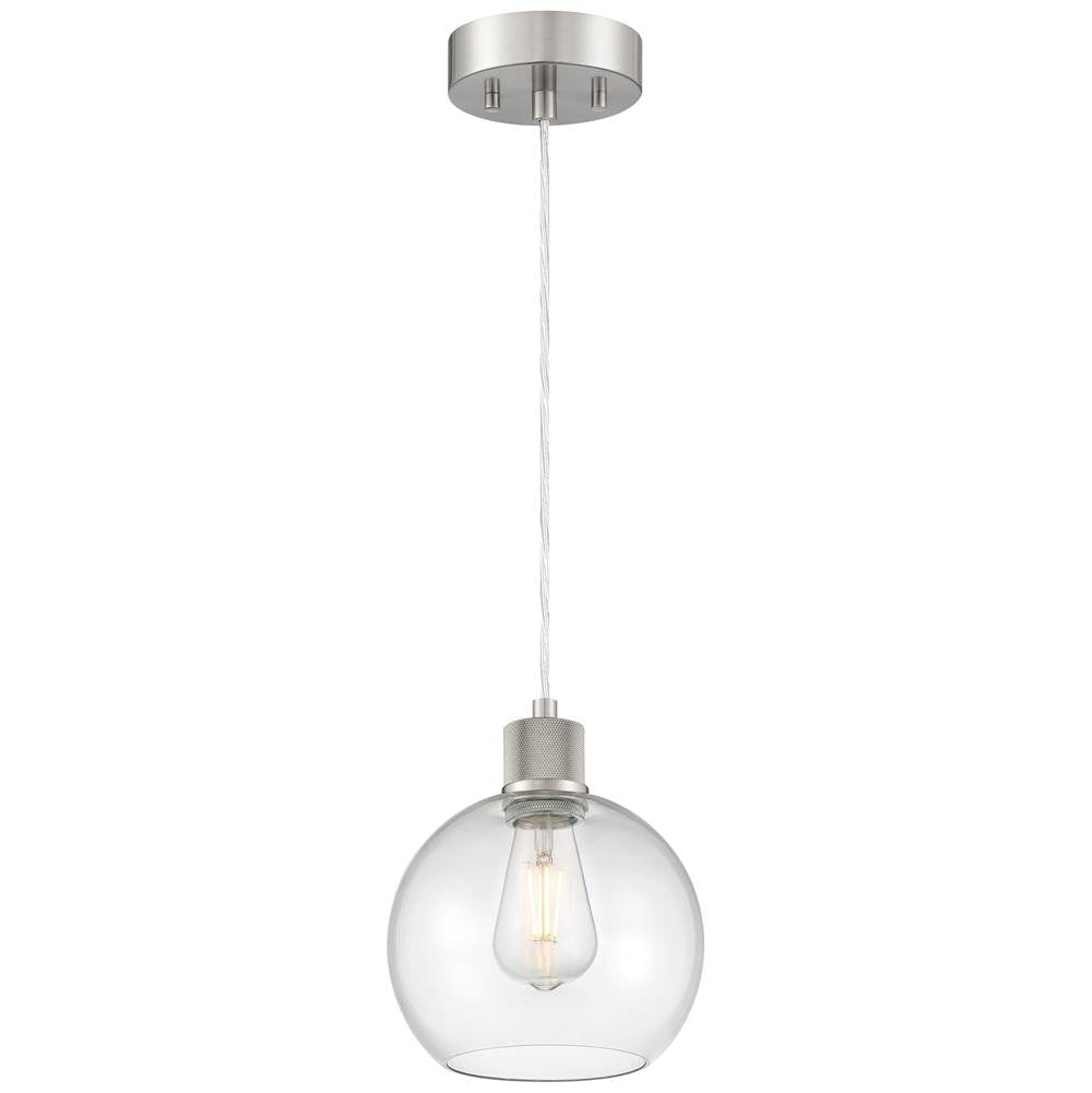 Access Lighting 63142LEDDLP-BS/CLR Brushed Steel Burgundy Led Pendant Image 1