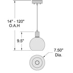 Access Lighting Port Nine Burgundy Led Pendant