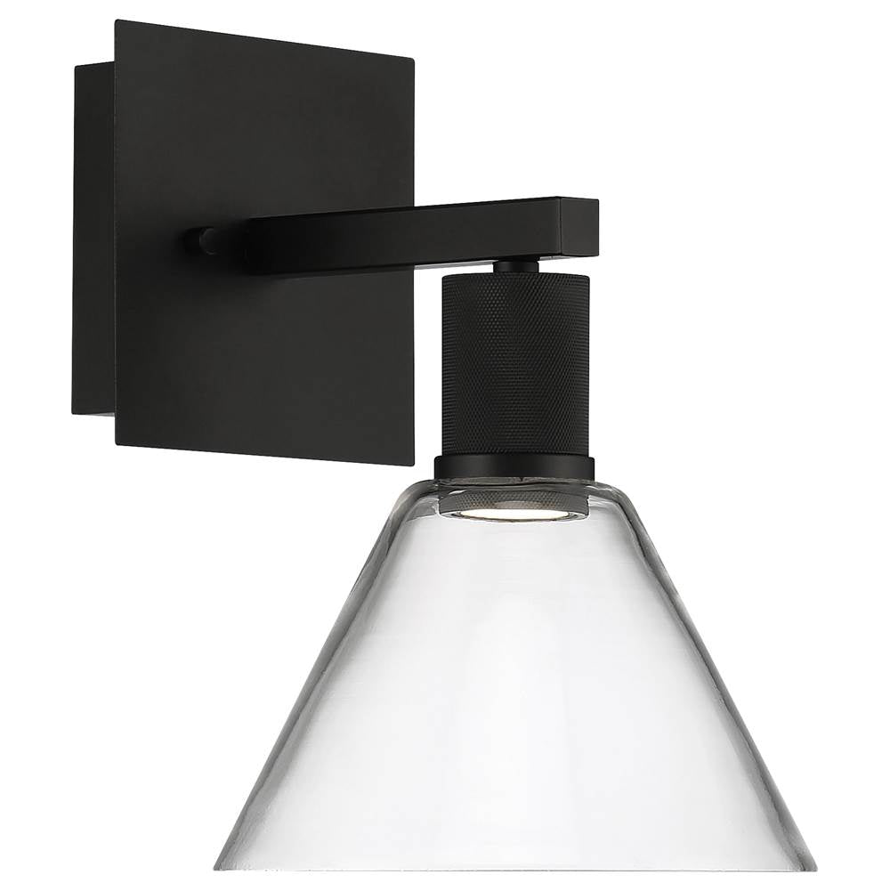 Access Lighting 63143LEDD-MBL/CLR Matte Black Martini Led Wall Sconce Image 1