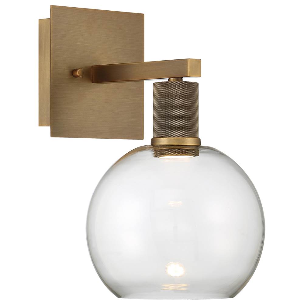 Access Lighting 63145LEDD-ABB/CLR Antiqued Brushed Brass Burgundy Led Wall Sconce Image 1