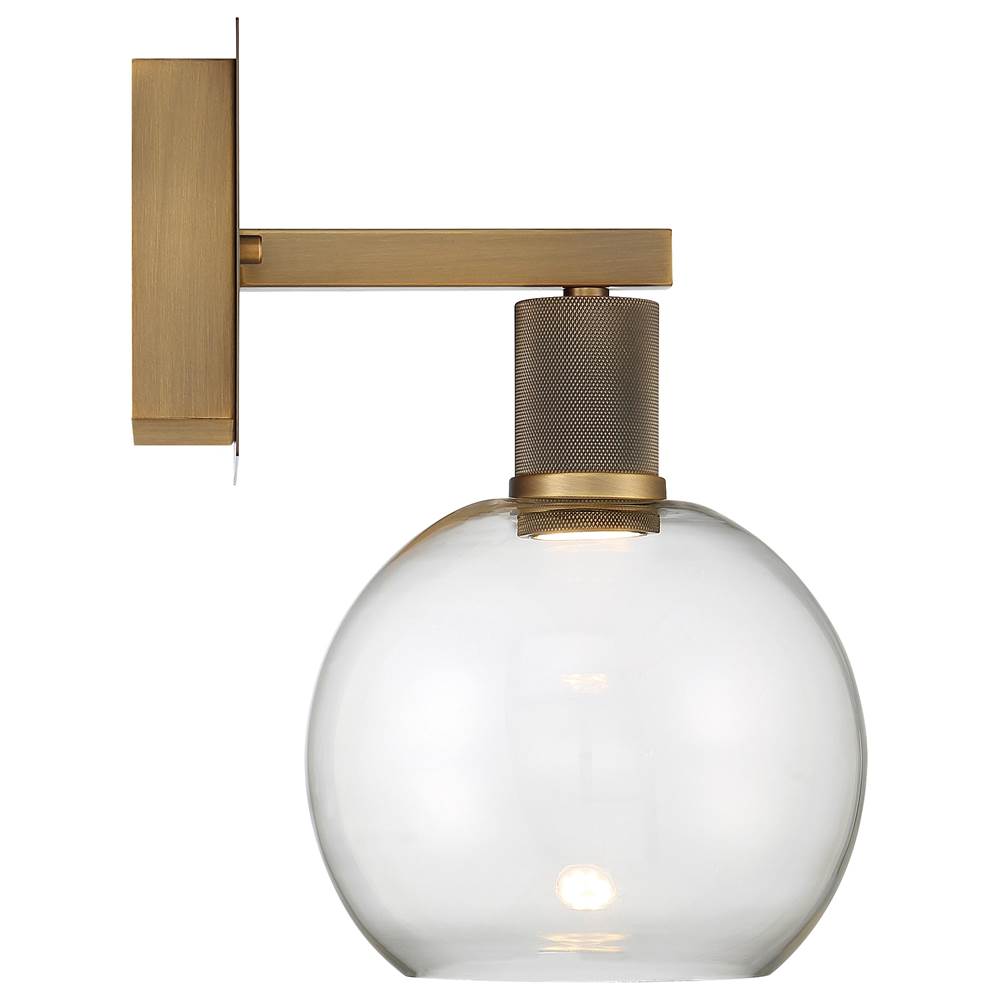 Access Lighting 63145LEDD-ABB/CLR Antiqued Brushed Brass Burgundy Led Wall Sconce Image 6