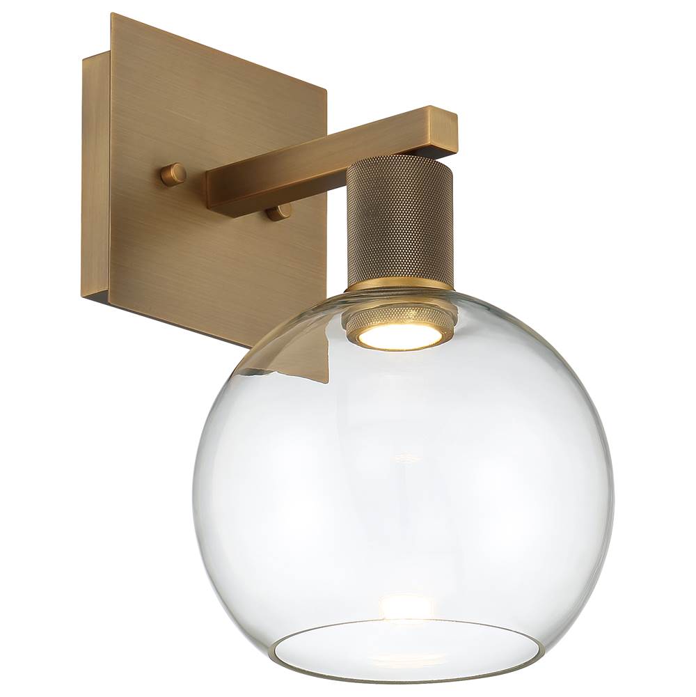 Access Lighting 63145LEDD-ABB/CLR Antiqued Brushed Brass Burgundy Led Wall Sconce Image 5